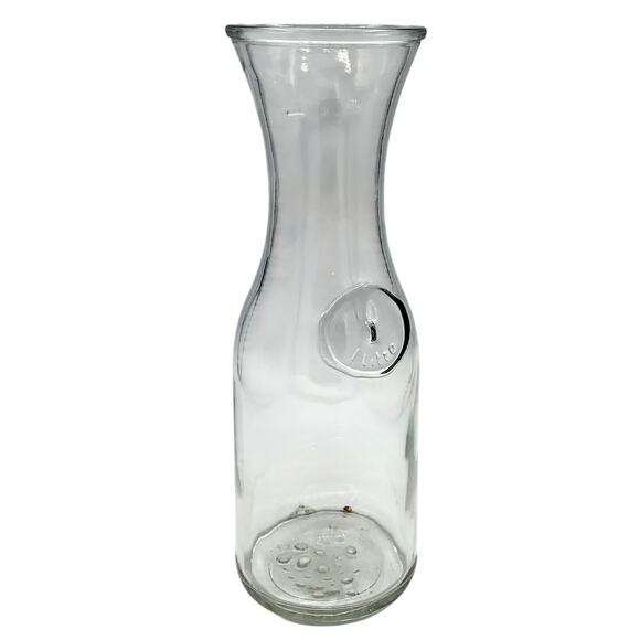Libbey 11" Clear Glass 1-Liter Embossed Wine Decanter Jug Vase (97000) Mexico - Picture 3 of 6